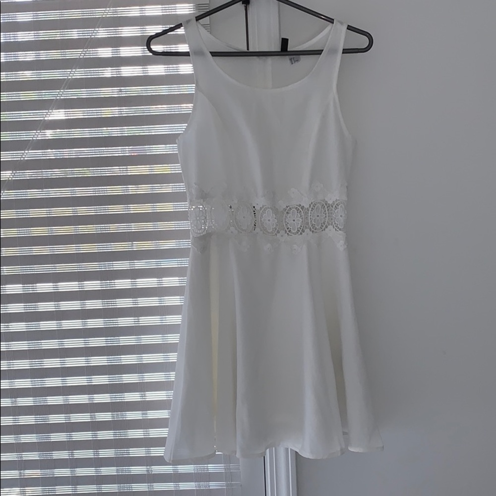 Divided White Dress with Lace